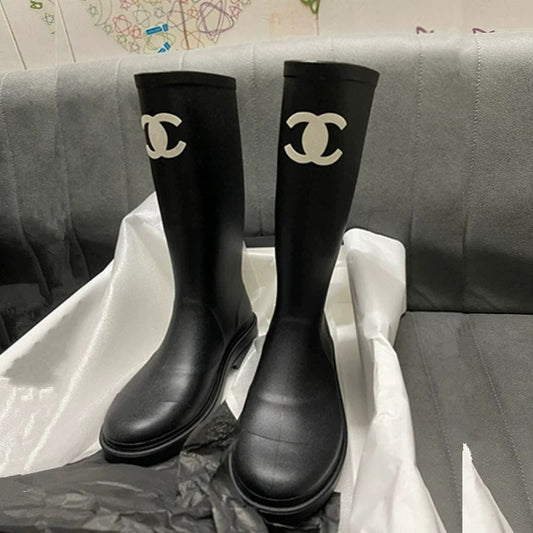 chanel rain boots