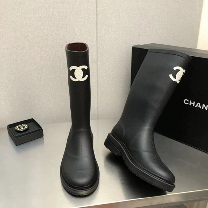 chanel rain boots