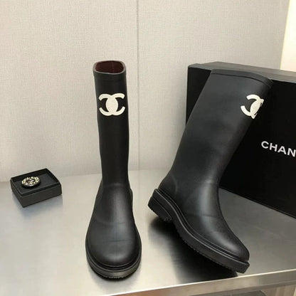 chanel rain boots